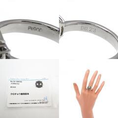 10.5号 黒蝶真珠 13.2mm ダイヤモンド 計0.23ct リング・指輪 Pt900