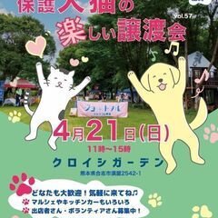 4/21（日）合志市クロイシガーデンで楽しい犬猫譲渡会♪の画像