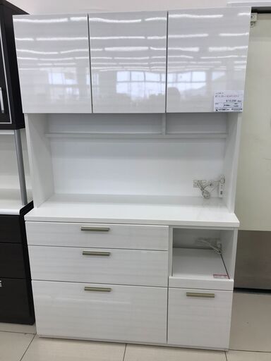 ★ジモティ割あり★  レンジボード ホワイト H190×D42×W120 クリーニング済み HJ2808
