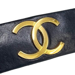 CHANEL シャネル　ココマーク　レザーバレッタ 1円スタート】CHANEL シャネル レザー ココマーク バレッタ