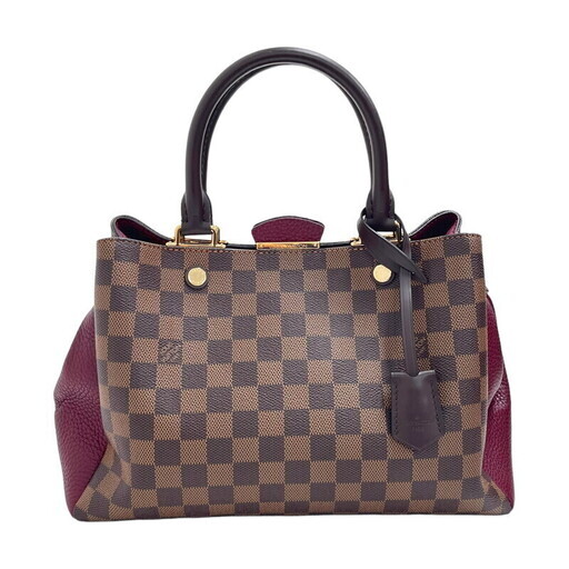 【LOUIS VUITTON/ルイ・ヴィトン】 ブリタニー ダミエ N41675 ハンドバッグ ダミエキャンバス ブラウン/フューシャ レディース【中古】【真子質店】【BL】【IYIK】
