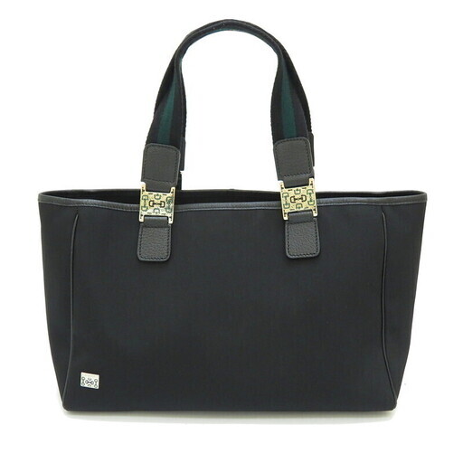 【GUCCI/グッチ】 145758 ホースビット シェリー ウェブ トートバッグ ナイロン/レザー/キャンバス ブラック ユニセックス【中古】【真子質店】【GD】【IMox】