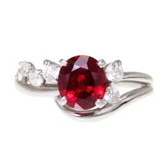 12号 レッドスピネル 1.147ct ダイヤモンド 計0.27ct リング・指輪 