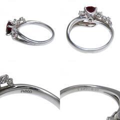 12号 レッドスピネル 1.147ct ダイヤモンド 計0.27ct リング・指輪 