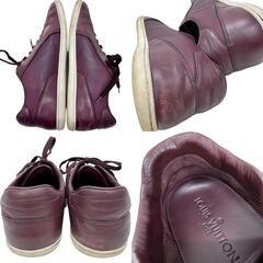 LOUIS VUITTON/ルイ・ヴィトン】 スニーカー レザー/ナイロン ボルドー