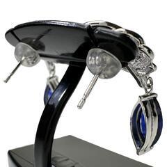サファイア 1.00/1.20ct ダイヤモンド ピアス K14WGホワイトゴールド 