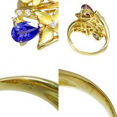 16号 花/フラワー 艶消し タンザナイト 0.94ct アメジスト 0.69ct 