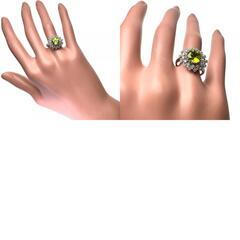11号 ペリドット 2.04ct ダイヤモンド 計0.18ct リング・指輪 K18WG