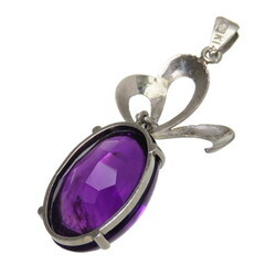 アメジスト ペンダントトップ K14WGホワイトゴールド 14金 3.2g レディース【中古】【真子質店】【NN】【Yx】