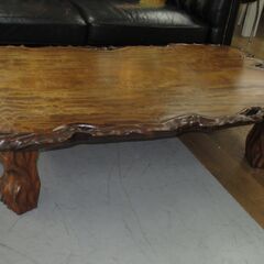 R501 一枚板 ローテーブル、座卓天然木 、幅140cm Us...