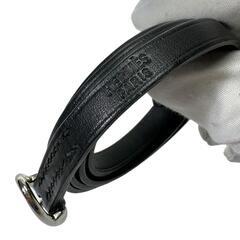 【HERMES/エルメス】 オーバルバックル ブレスレット レザー/メタル 9.5g ブラック/シルバー金具 レディース【中古】【真子質店】【BL】【IYx】