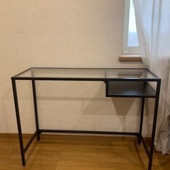 IKEA  ガラスPCデスク テーブル 家具　