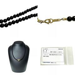 ブラックカルセドニー ネックレス K18ゴールド 18金/ボールも金性確認済み 10.2g 41cm レディース【中古】【真子質店】【NN】【YY】
