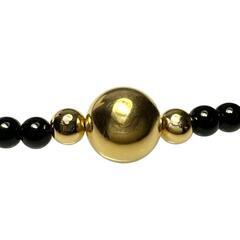 ブラックカルセドニー ネックレス K18ゴールド 18金/ボールも金性確認済み 10.2g 41cm レディース【中古】【真子質店】【NN】【YY】