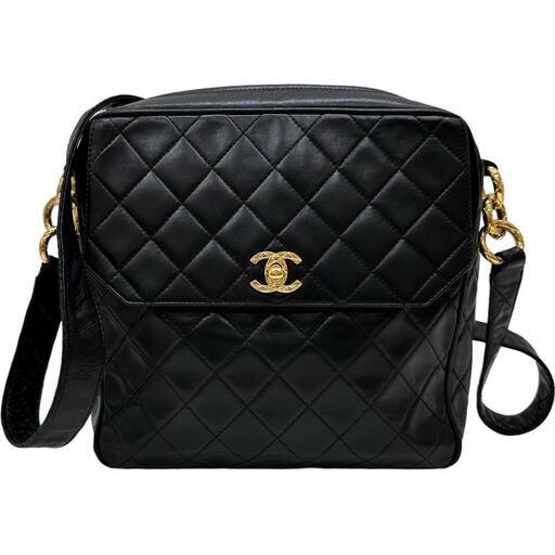 【CHANEL/シャネル】 マトラッセキルティング　ココボール　シリアルシール有 ショルダーバッグ 80年台後半 ラムスキン ブラック/GP金具 レディース【中古】【真子質店】【BL】【TTxx】
