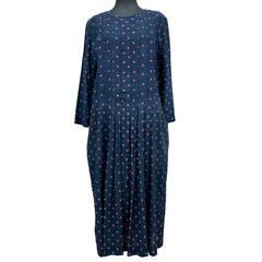 コットンロングワンピース 【45R/フォーティファイブアール】 ワンピース コットン100％ インディゴブルー/レッドドット レディース【中古】【真子質店】【GN】【Kx】