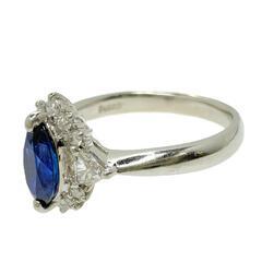 16号 サファイア 0.99ct ダイヤモンド 計0.29ct リング・指輪 Pt900 