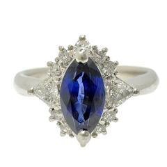 16号 サファイア 0.99ct ダイヤモンド 計0.29ct リング・指輪 Pt900 