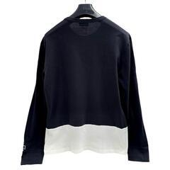 【MONCLER/モンクレール】 MAGLIA T-SHIRT 長袖Ｔシャツ コットン100％ ブラック/ホワイト メンズ【中古】【真子質店】【GD】【IMoD】