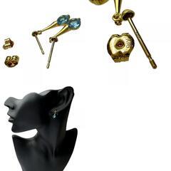 ブルートパーズ  ピアス K18ゴールド 18金 1.3g レディース【中古】【真子質店】【NN】【MiMo】