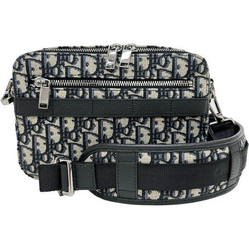 【Dior/ディオール】 オブリーク サファリ 1ESPO206YKY_H27E ショルダーバッグ キャンバス/レザー/ジャガード ネイビー/ベージュ/ブラック レディース【中古】【真子質店】【GD】【IYKT】