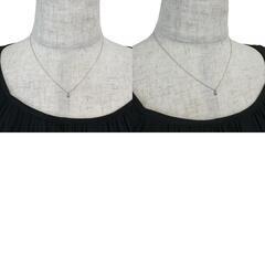 プチ ダイヤモンド ネックレス K18WGホワイトゴールド 18金 1.3g 40cm レディース【中古】【真子質店】【NN】【IIx】