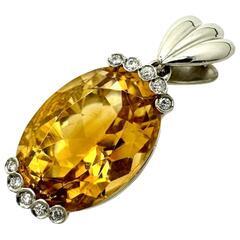 【ネット決済・配送可】シトリン 6.108ct ダイヤモンド 計...