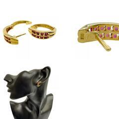 ルビー ピアス K18ゴールド 18金 3.9g レディース【中古】【真子質店