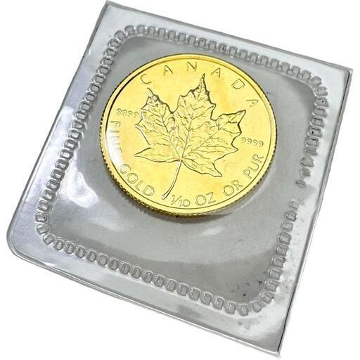 メイプルリーフ金貨 1/10oz エリザベス2世 1986年 コイン K24ゴールド ユニセックス【中古】【真子質店】【BL】【MaTx】