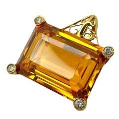 【ネット決済・配送可】シトリン 15.15ct ダイヤモンド 計...