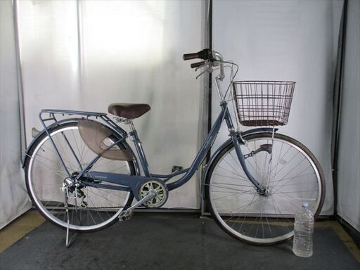 D475★限定特価★ 中古自転車 ブルーグレー【27インチ　軽快車　6段　LEDオートライト 】