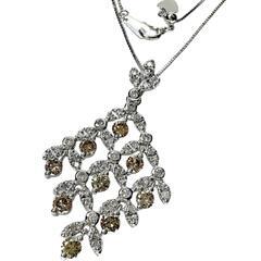 ダイヤモンド 計1.18/計0.57ct ネックレス K18WGホワイトゴールド 18金 