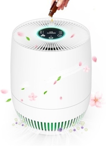 【新品未使用】空気清浄機 花粉対策 アロマ対応 卓上 静音 ペット ホコリ タバコ フィルター 脱臭 車 小型 空気清浄機 12畳対応 PM2.5対応 除菌 空気浄化 HEPA 活性炭 節電 ポータブル空気清浄機 ホワイト