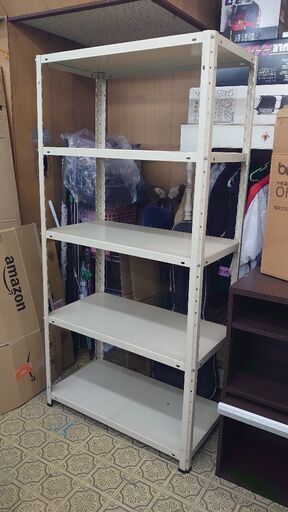 【中古】軽量ラック スチールラック 棚 タナW900*D450*H1800　天地5段