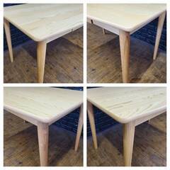 【アウトレット品】ダイニングテーブル 伸長式 伸縮 無段階調整 120-200㎝ キャスター付き 3095