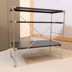 無印良品(MUJI)の人気のステンレスユニットシェルフ/ダークグレーです