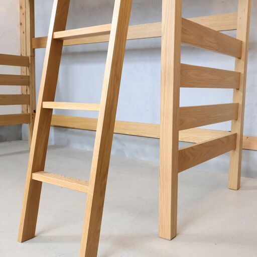 人気の無印良品(MUJI)のオーク材セミシングルハイベッド/マットレス