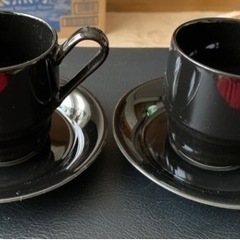 コーヒーカップ 2個セット 黒