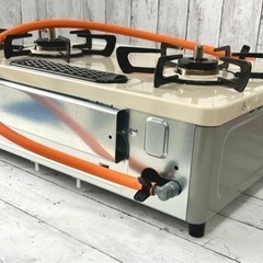 お引取り限定 美品 22年製 リンナイ LPガス用コンロ 2口ガステーブル KG34NPCBR ベージュ