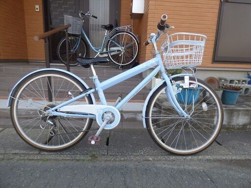 女の子　２４インチ６段変速　LEDブロックライト 　自転車整備士が整備