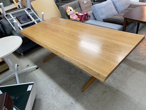 ダイニングテーブル　No.11387　ナチュラルカラー　木製　大型　【リサイクルショップどりーむ荒田店】