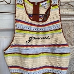 【ネット決済・配送可】GANNI  Crochet スイムトップ...