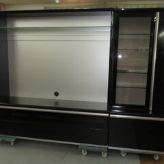 R320 高級 松田家具 ハイテレビボード2体セット、幅225c...