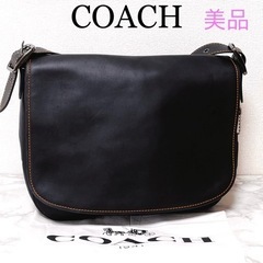 【美品】COACH コーチ サドルバッグ ショルダーバッグ ブラ...