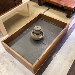 時代家具 日本製 欅 けやき 総無垢 天然木 囲炉裏火鉢 座卓 座敷机 ローテーブル リビングテーブル