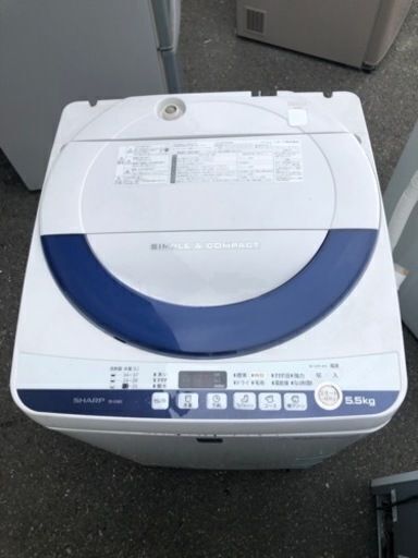 福岡市内配送無料　シャープ ５．５ｋｇ全自動洗濯機 ES-G5E2-KB