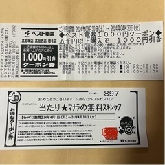 ベスト電器1000円引きクーポン＆マナラ無料券