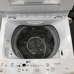 【軽トラック貸出サービス有】TOSHIBA 洗濯機　4.5kg 2019年製