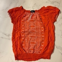 レディース　オレンジ刺繍服　