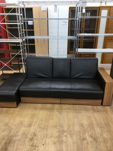 ★ジモティ割あり★  収納付きソファベッド  W207×D100×H73 クリーニング済み SJ5443